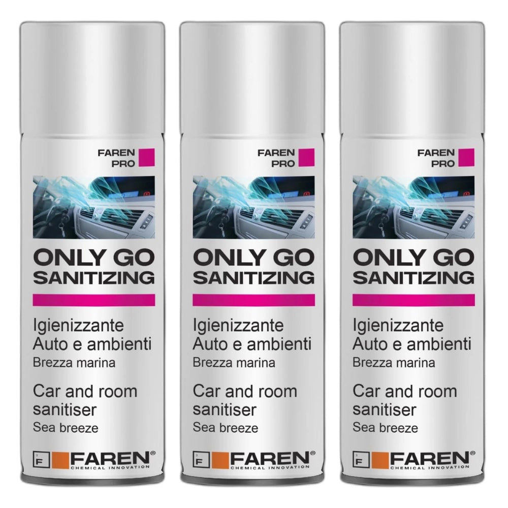 Faren only go sanitizing spray igienizzante per auto e ambienti 200 ml 3 pezzi