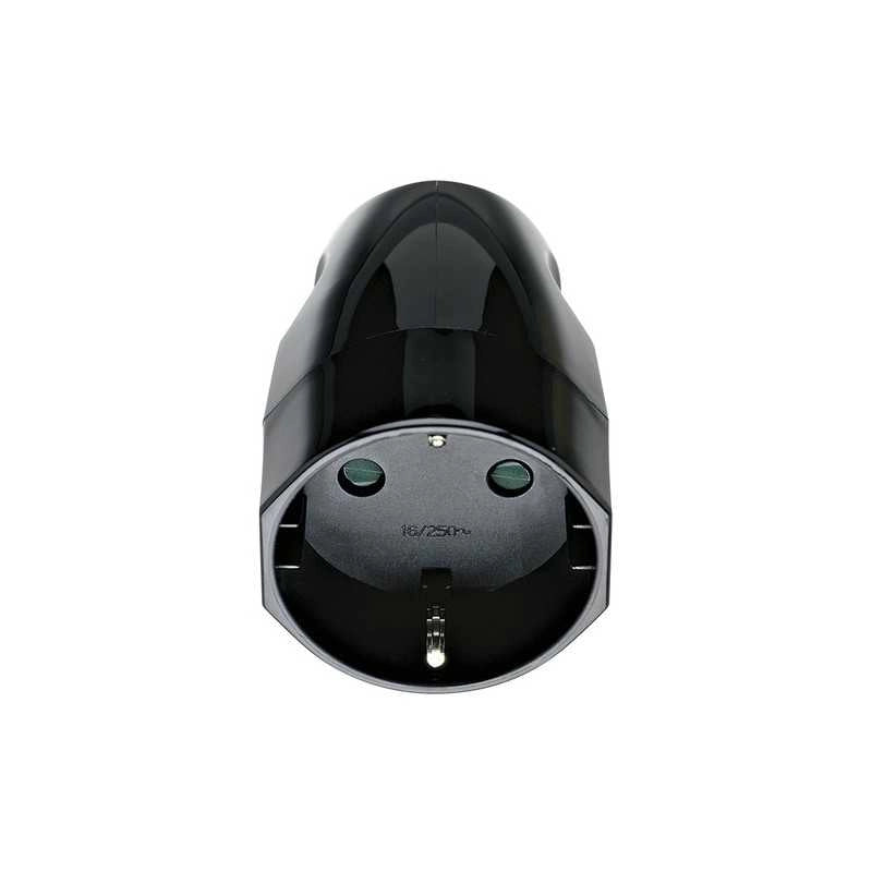 00250 Presa 2P+T 16A Tedesco Assiale Nero
