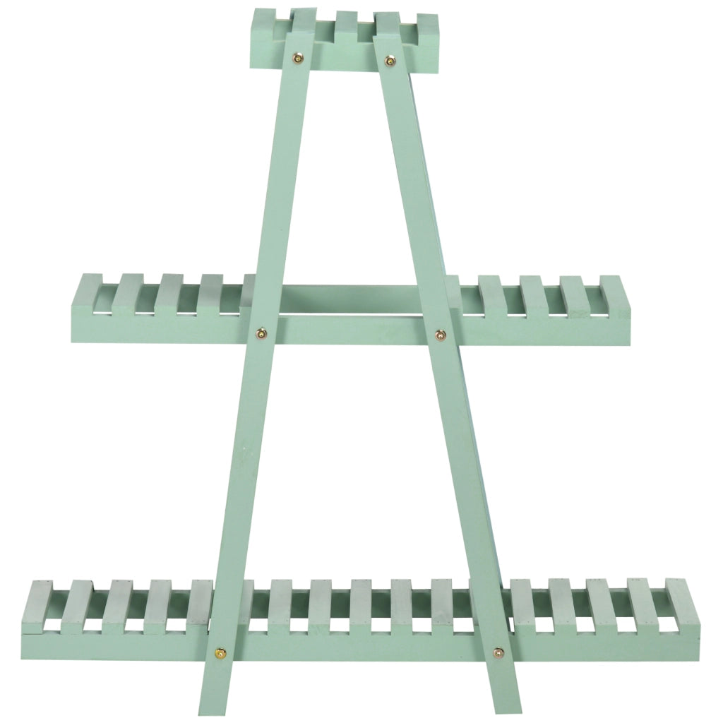Scaffale per Piante con 3 Ripiani ¨C Zephmum ¨C 76x26x76 cm Verde Chiaro