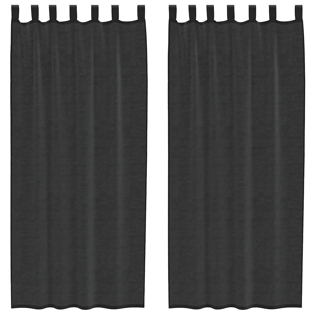 Tende in Voile con Linguetta 2 pz Nero