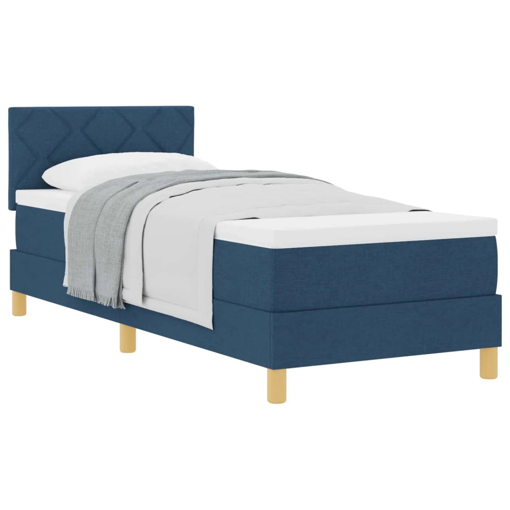 Letto a molle con cuscino con testiera Blu 80 x 200 cm Tessuto 3338957