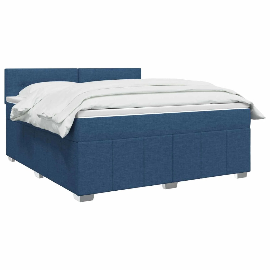 Letto box spring con materasso Blu 140 x 190 cm Tessuto 3451212
