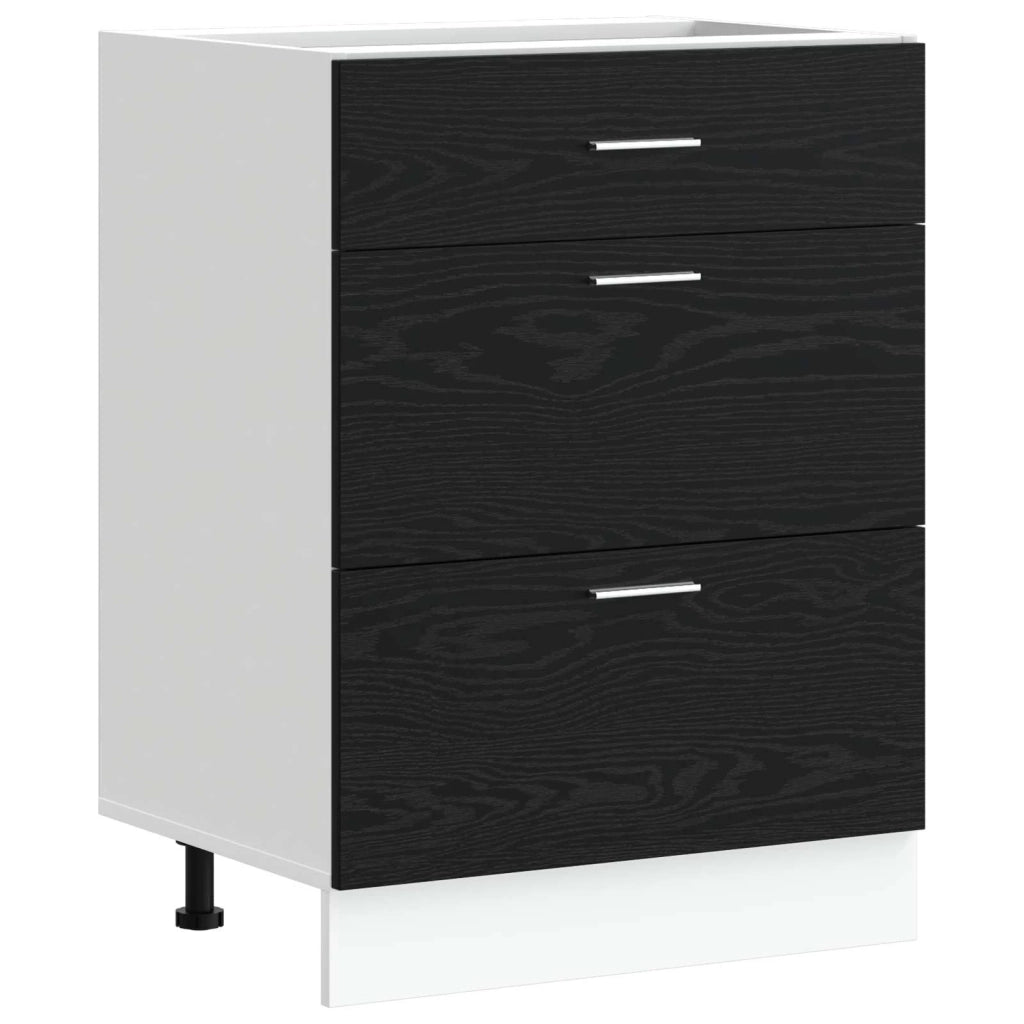 Base per Cucina Rovere Nero 60 x 46 x 81,5 cm 876694