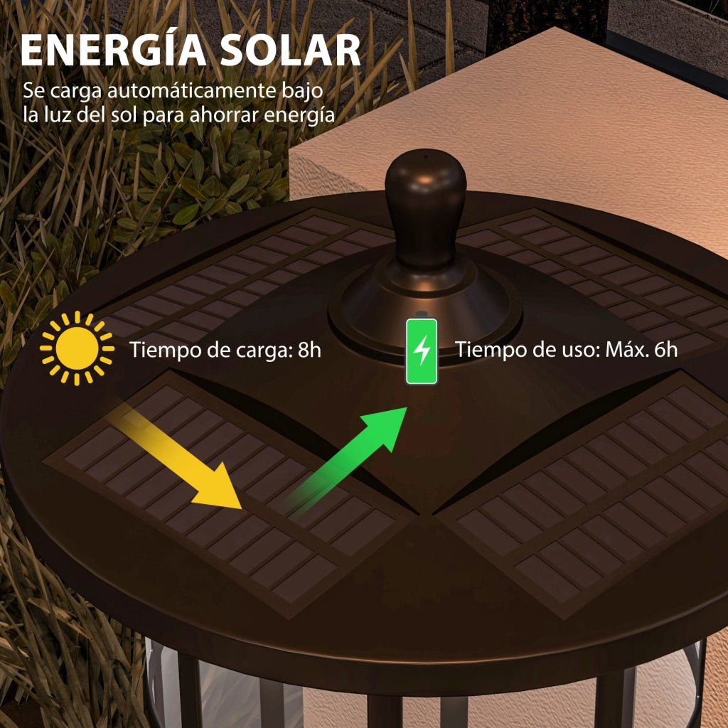 Lampada Solare da Esterno 2 Luci ¨C Minimal ¨C Nero IP44 Acciaio