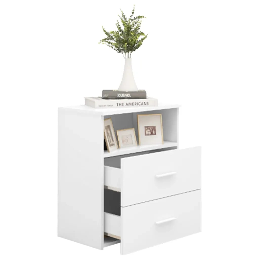 Comodini 2pz Bianchi 50x32x60 cm 803273