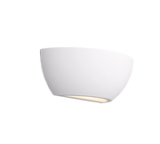 Applique bi-emissione, gesso, bianco, L 24,5 cm, Roma