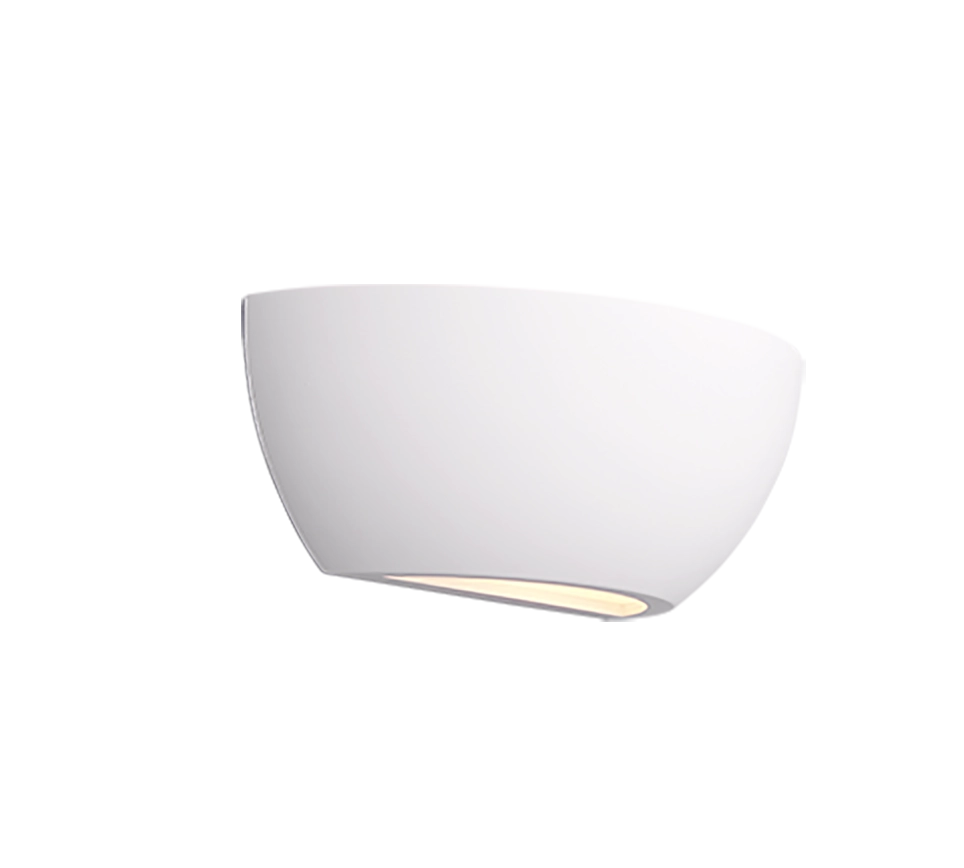 Applique bi-emissione, gesso, bianco, L 24,5 cm, Roma