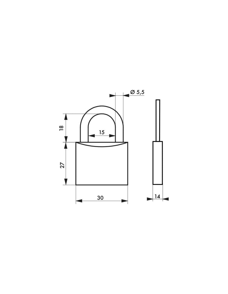 Lucchetto TYPE 1+ 30 mm, 2 chiavi – THIRARD