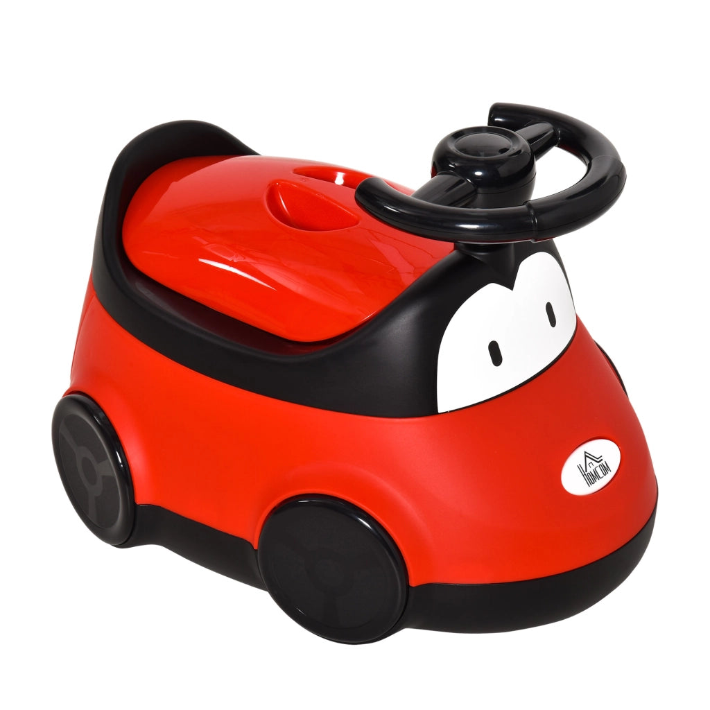 Orinalino per Bambini Forma Auto con Volante e Tappa ¨C Minimal ¨C 40x27.5x29.1 cm Rosso