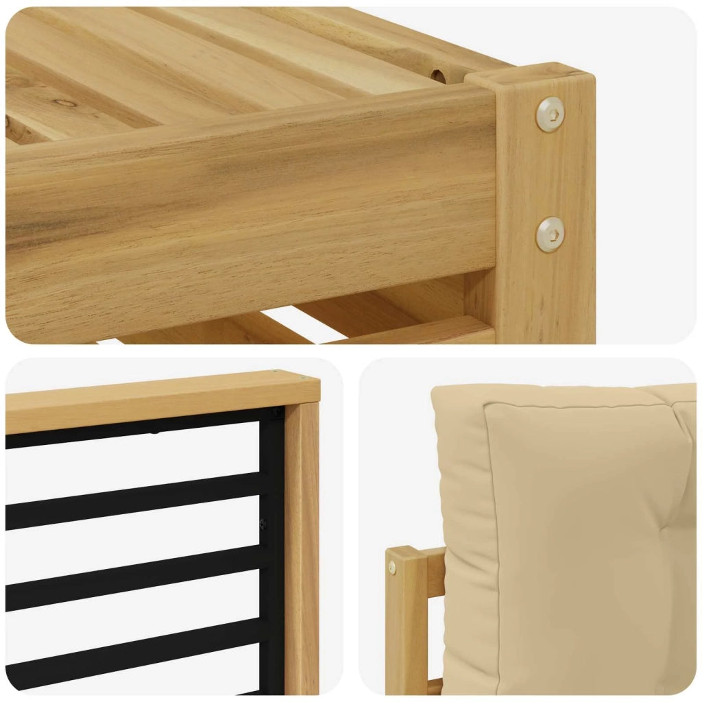 Set di divani da esterno con cuscino 7 pcs Bianco e Beige 3390818