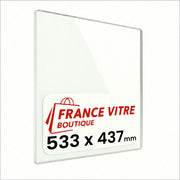 533 x 437 x 4 mm - Vetro per stufa a legna - vetro camino di ricambio - vetro per caminetto resistente al fuoco - France Vitre