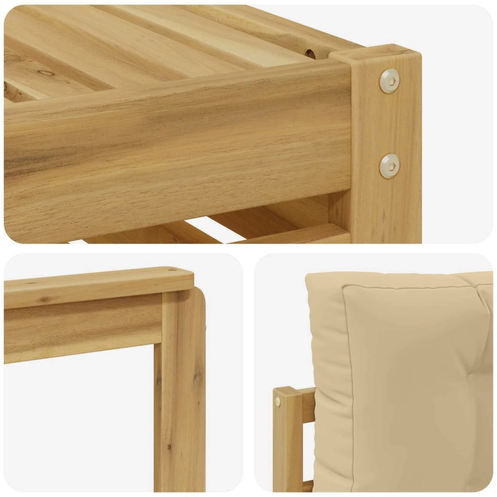 Set di divani da esterno con cuscino 7 pcs Bianco e Beige 3390793