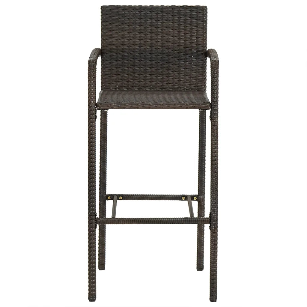 Sgabelli da Bar 2 pz in Polyrattan Marrone 362580