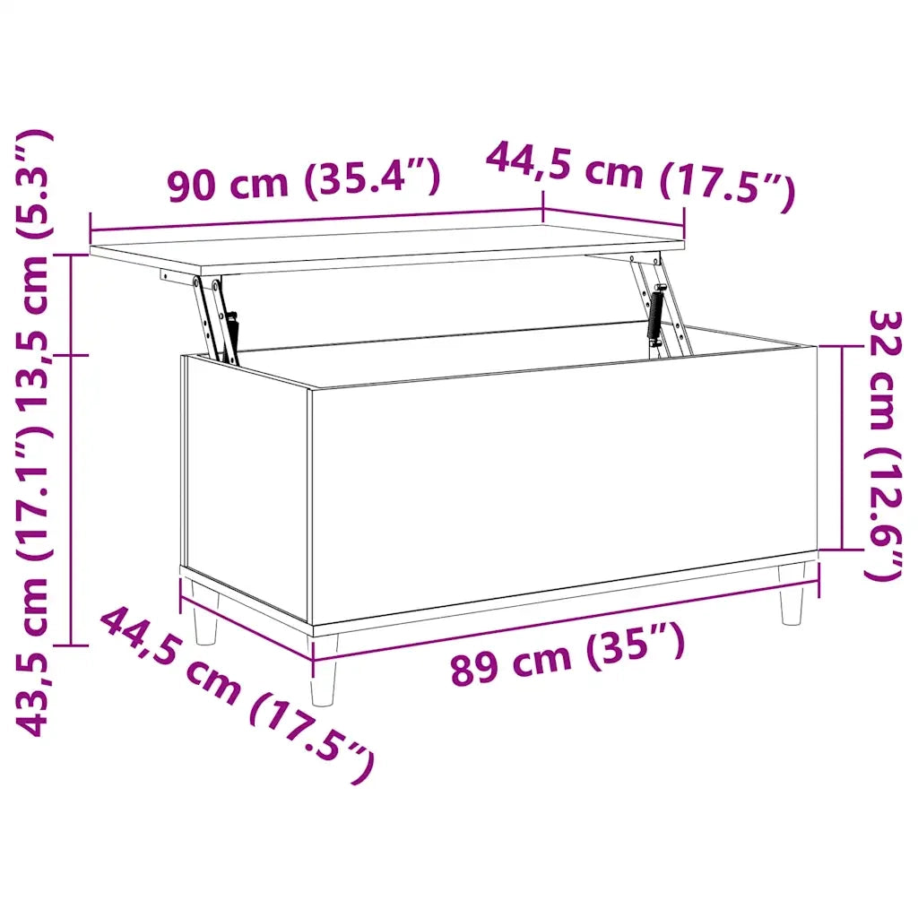 Tavolino salotto | Tavolino da caff¨¨ | Tavolino da Soggiorno Rovere Marrone 90x44,5x45 cm Legno Multistrato
