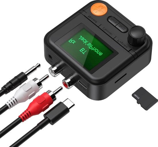 Adattatore Bluetooth 3 in 1 Ricevitore 52 Pollici Schermo Adattatore Audio senza Fili con Cavo Aux 35mm & RCA