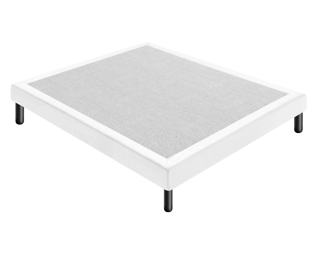 Letto Sommier Singolo 90x200 Bianco Rivestito - Resistente fino a 120 Kg per Persona