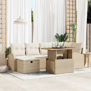 Set Divano da Giardino con cuscino 7 pcs Beige polyrattan 3359970
