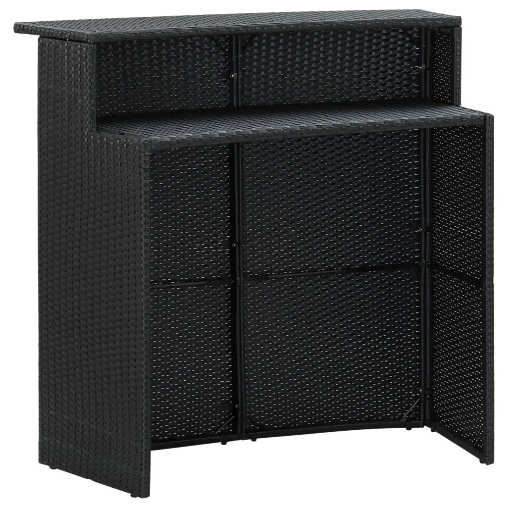 Set Bar da Giardino 3 pz con Cuscini Nero 3064881