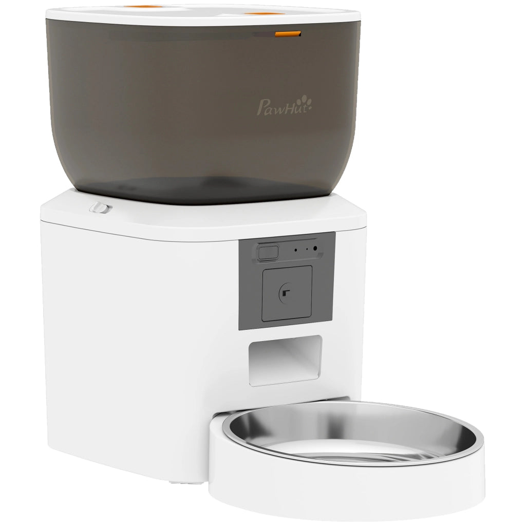 Distributore Automatico Cibo Gatti e Cani 4L WiFi 2.4G App Controllo con Telecamera Bianco