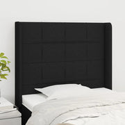 Testiera ad Orecchio-Testata con Orecchie Nera 93x16x118/128 cm in Tessuto 290741