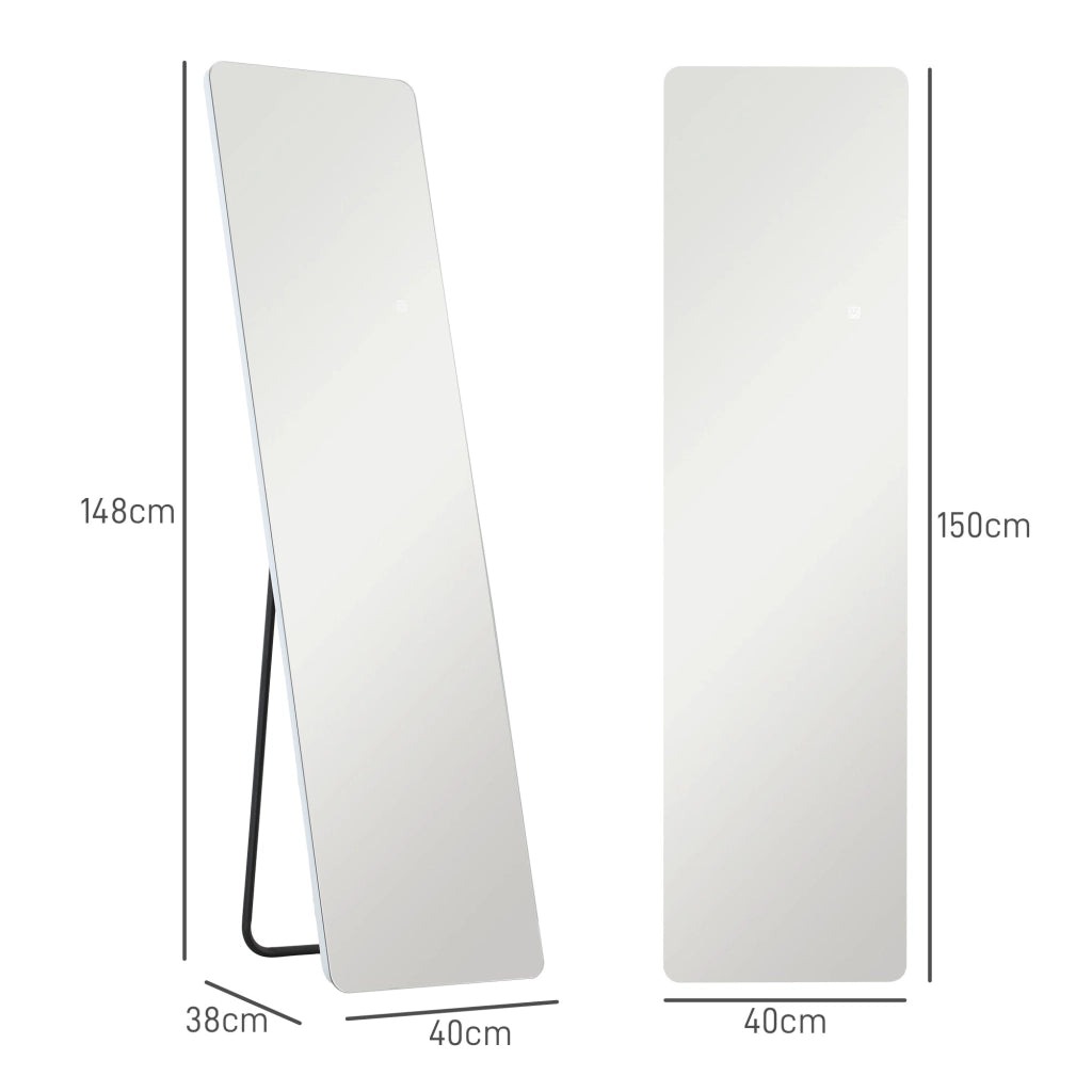 Specchio a Parete a LED ¨C Minimal ¨C Grigio 40x150 cm