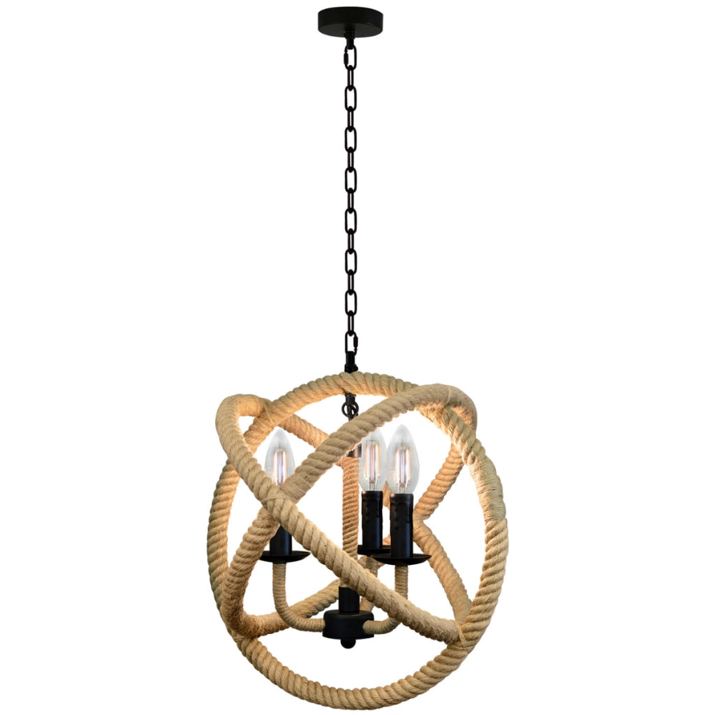 Lampada a sospensione Polux Rope 3xE14 corda Ø40cm