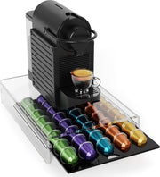 Capsula Caffè con Design Transparente e Cassa Estensibile per Capsule - Stoccaggio per 40 Unità