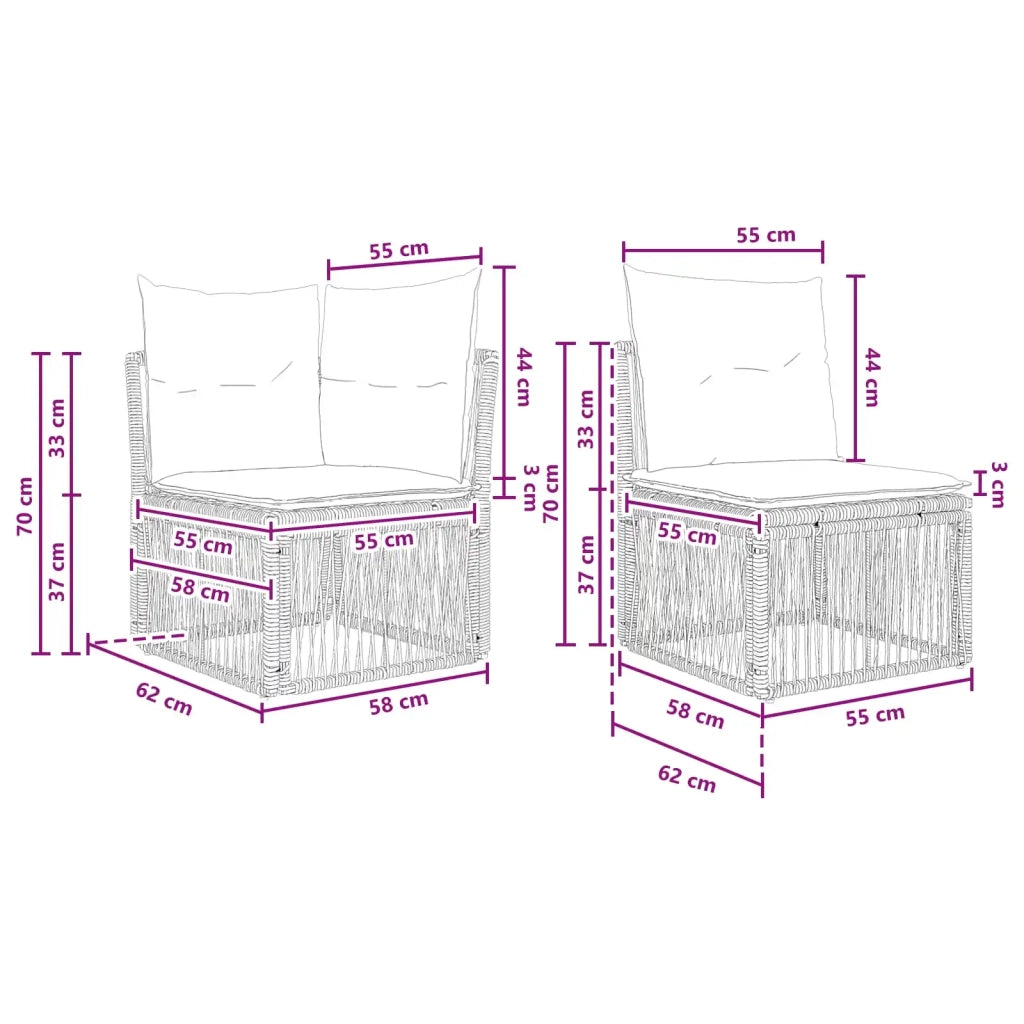 Set Divano da Giardino 13 pz Nero polyrattan 3434434