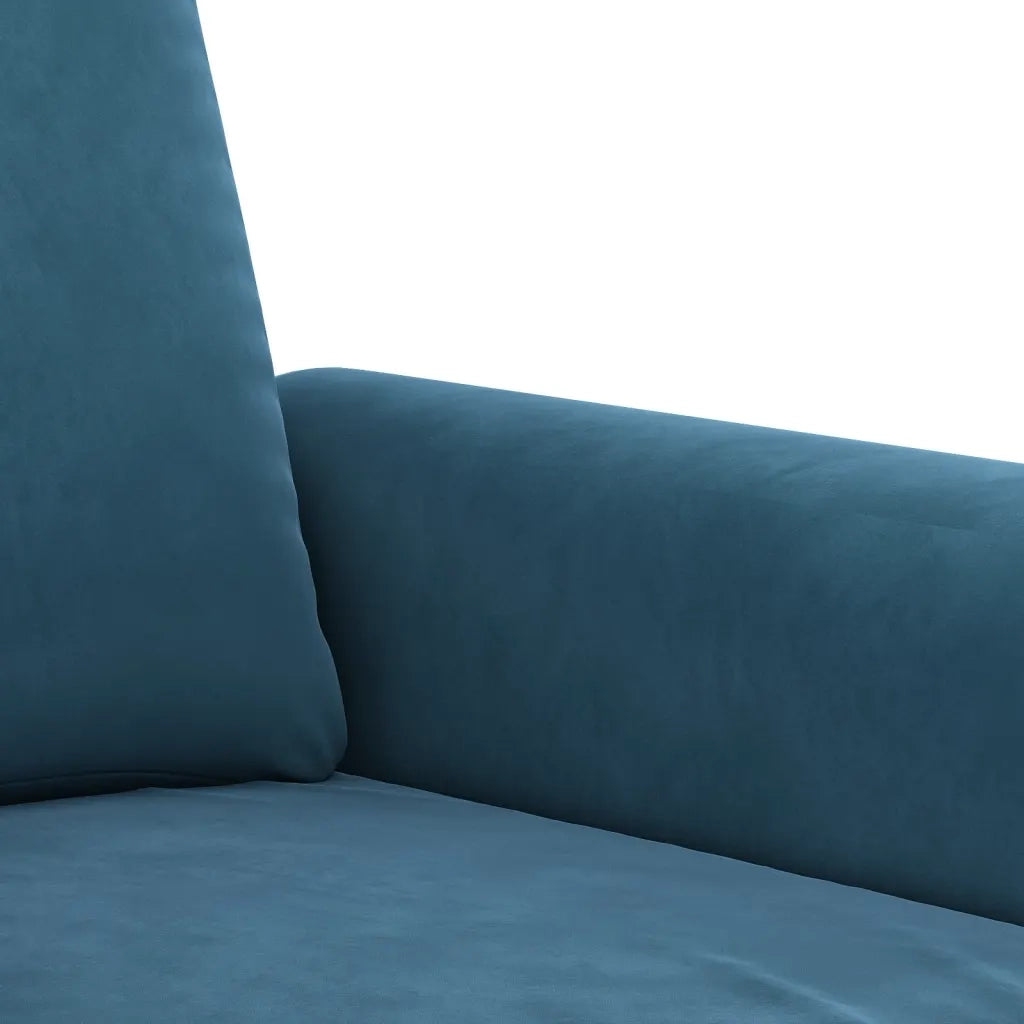 Set di Divani 3 pz con Cuscini Blu in Velluto 3202199