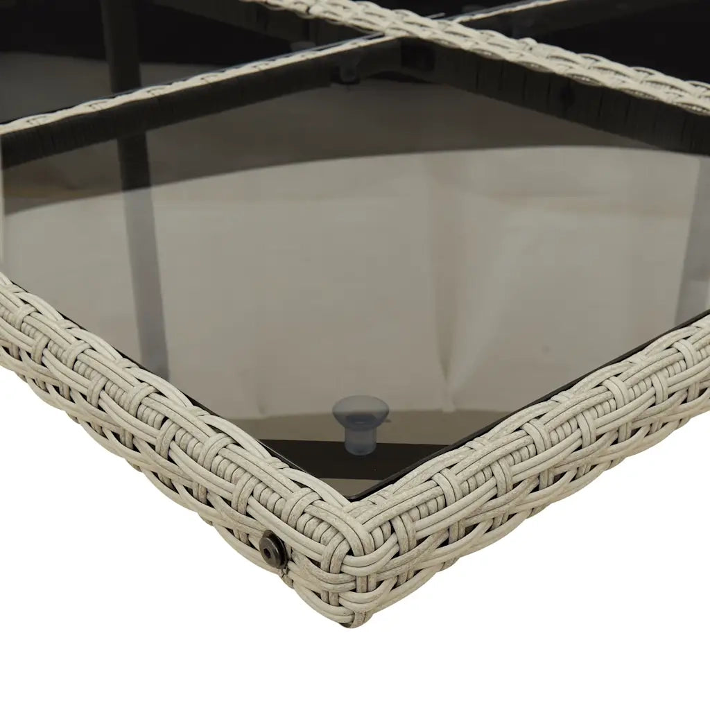 Set Pranzo da Giardino 5pz con Cuscini Grigio Chiaro Polyrattan 3211259