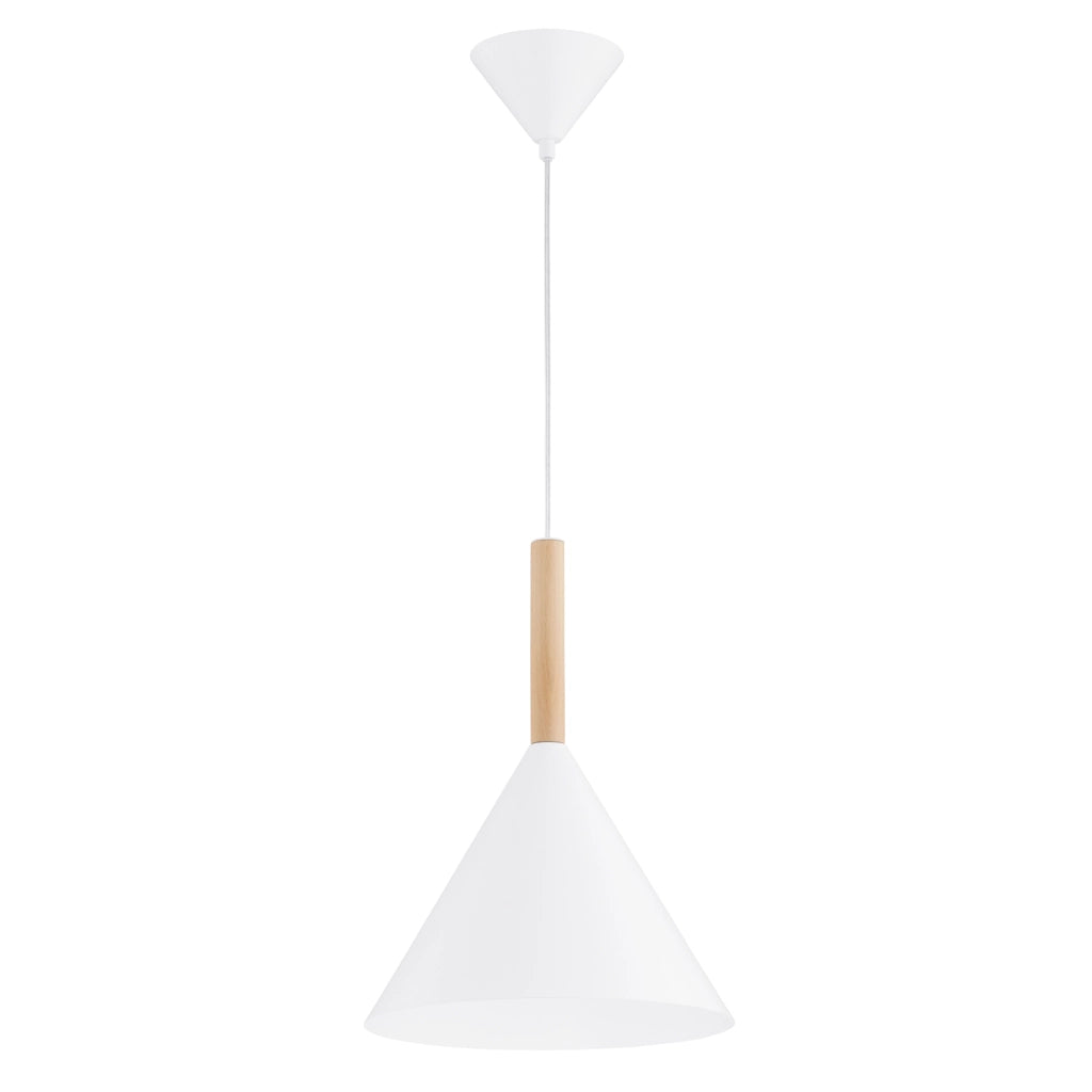Lampada a sospensione moderna bianca cono E27 15W FUKS Alfa