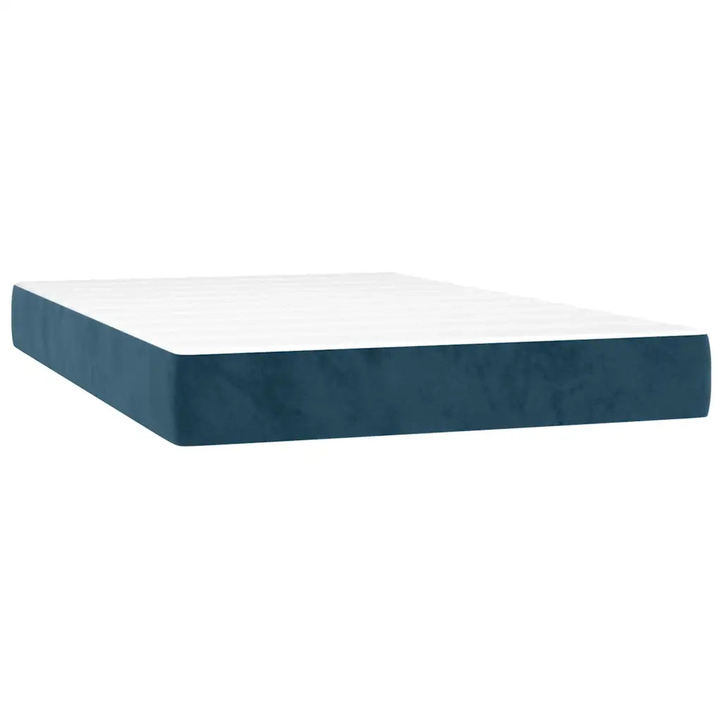 Giroletto a Molle con Materasso Blu Scuro 120x200 cm in Velluto 3137957