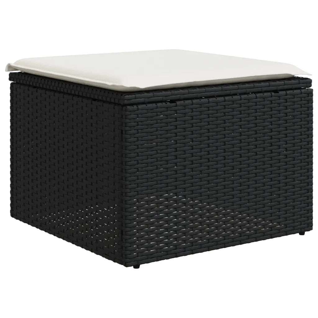 Set Divani da Giardino 4 pz con Cuscini Nero in Polyrattan 3221265