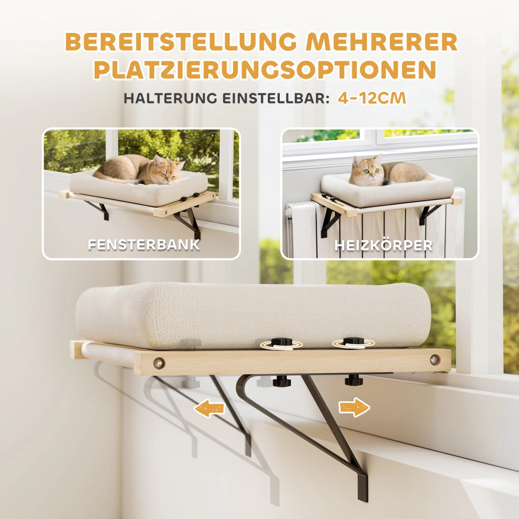 Casetta per Gatti con Cuscino ¨C Zephmum ¨C Legno Bianco