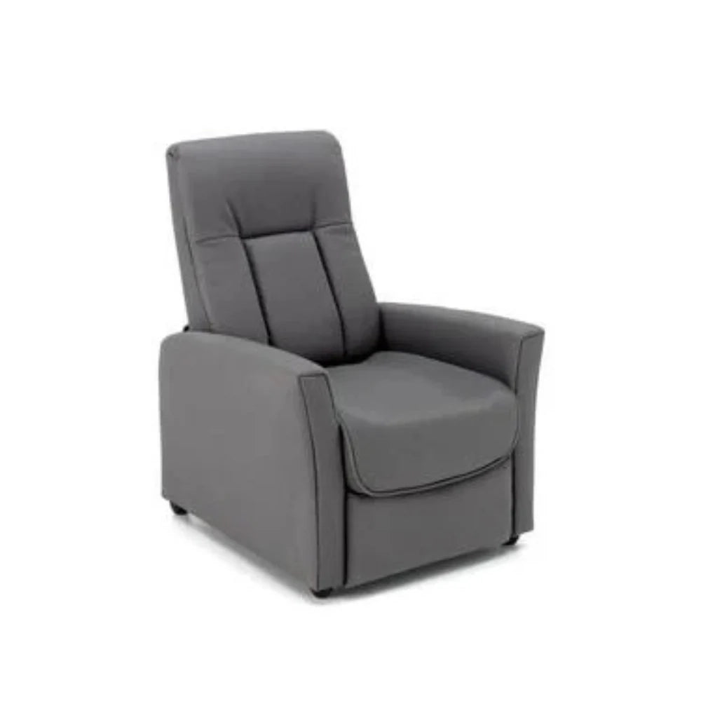 Poltrona reclinabile relax manuale con poggiapiedi Recline in similpelle antracite | Duzzle