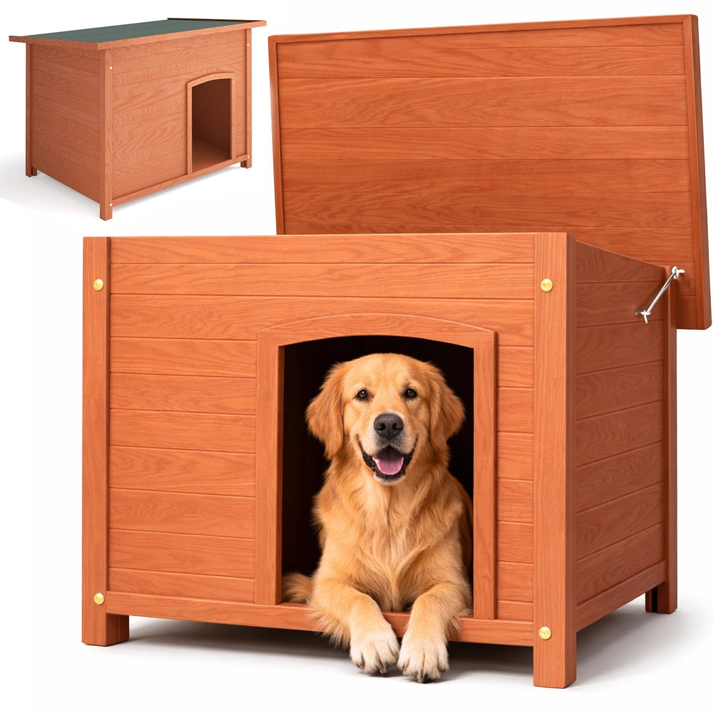 Cuccia per Cani Grande per Esterno in Legno Tetto Apribile Casetta per Animali