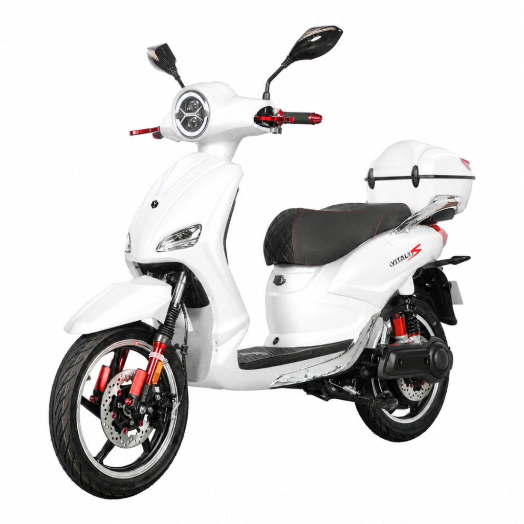 Bici Elettrica Scooter Velocipede Vitale Sport 800W 35Ah 48V Batteria a Litio-Bianco
