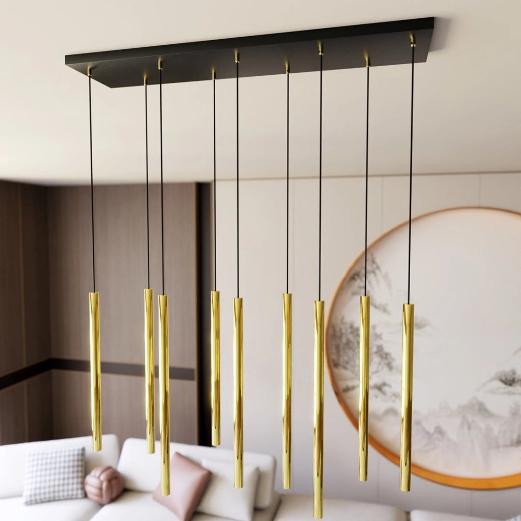 Lampada a sospensione glamour oro Selter Emibig 9xG9