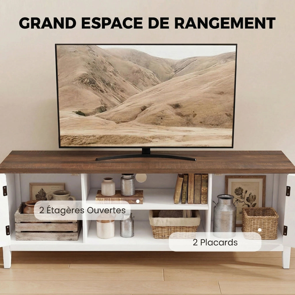 Mobile TV ¨C Minimal ¨C bianco marrone 140 cm
