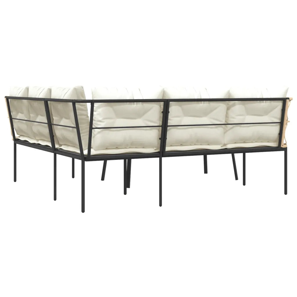 Set Divano da Giardino con Cuscini Nero Acciaio e Textilene 3283748