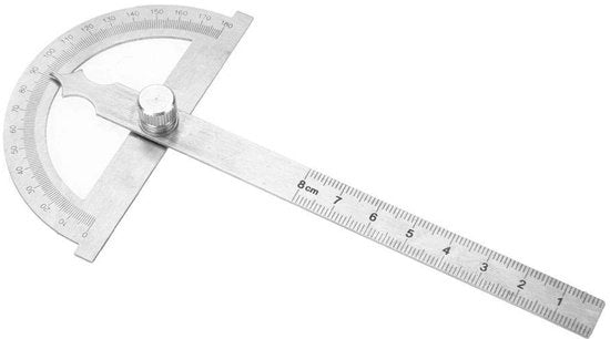 Strumento di misura angolare 2 in 1 - Grado a martello in acciaio inossidabile - Livella/angolometro - Cerchietto angolare - Resistente alle abrasioni - Durevole 80x120mm