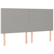 Testiera | Testata Grigio Chiaro 180x5x118/128 cm Tessuto