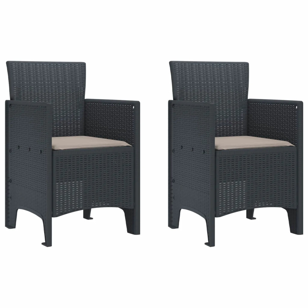 Sedia da Giardino 2 pcs Antracite 53 x 49 x 85 cm Polipropilene 847449