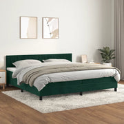 Giroletto a Molle con Materasso Verde Scuro 200x200 cm Velluto 3141446