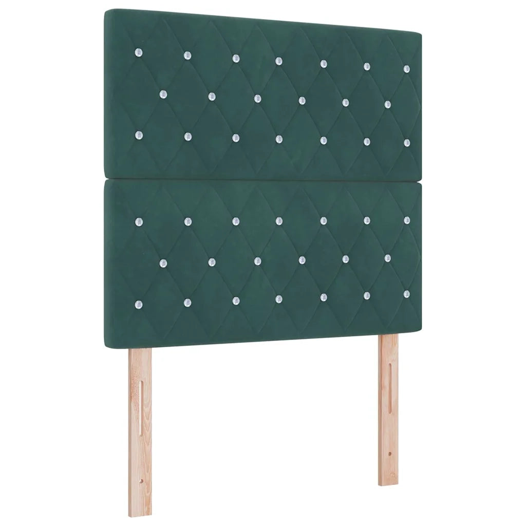 Letto a molle con testiera Verde scuro 190 x 120 cm Velluto 3344435