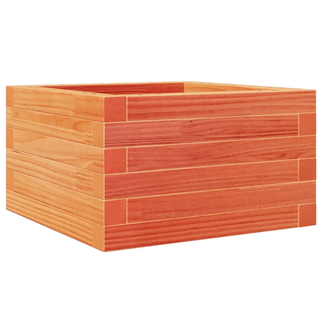 Fioriera rialzata per piante fiori terrazza giardino finitura a cera 40 x 40 x 23 cm legno di pino massiccio marrone 02_0038451