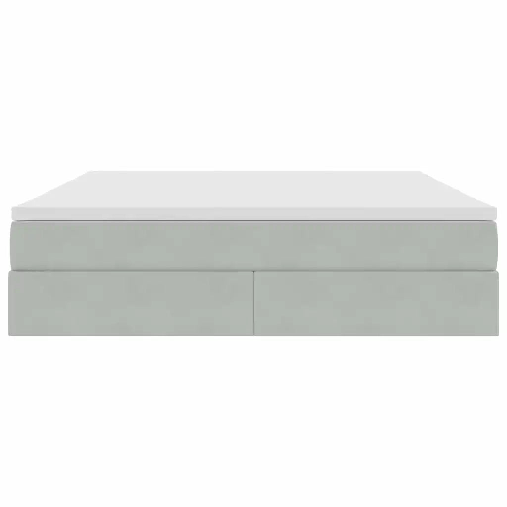 Letto con contenitore e materasso Grigio chiaro 180 x 200 cm