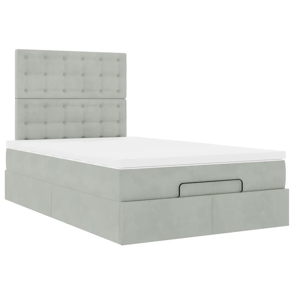 Struttura Letto Pouf con Materassi 120x190 cm Velluto 3313601
