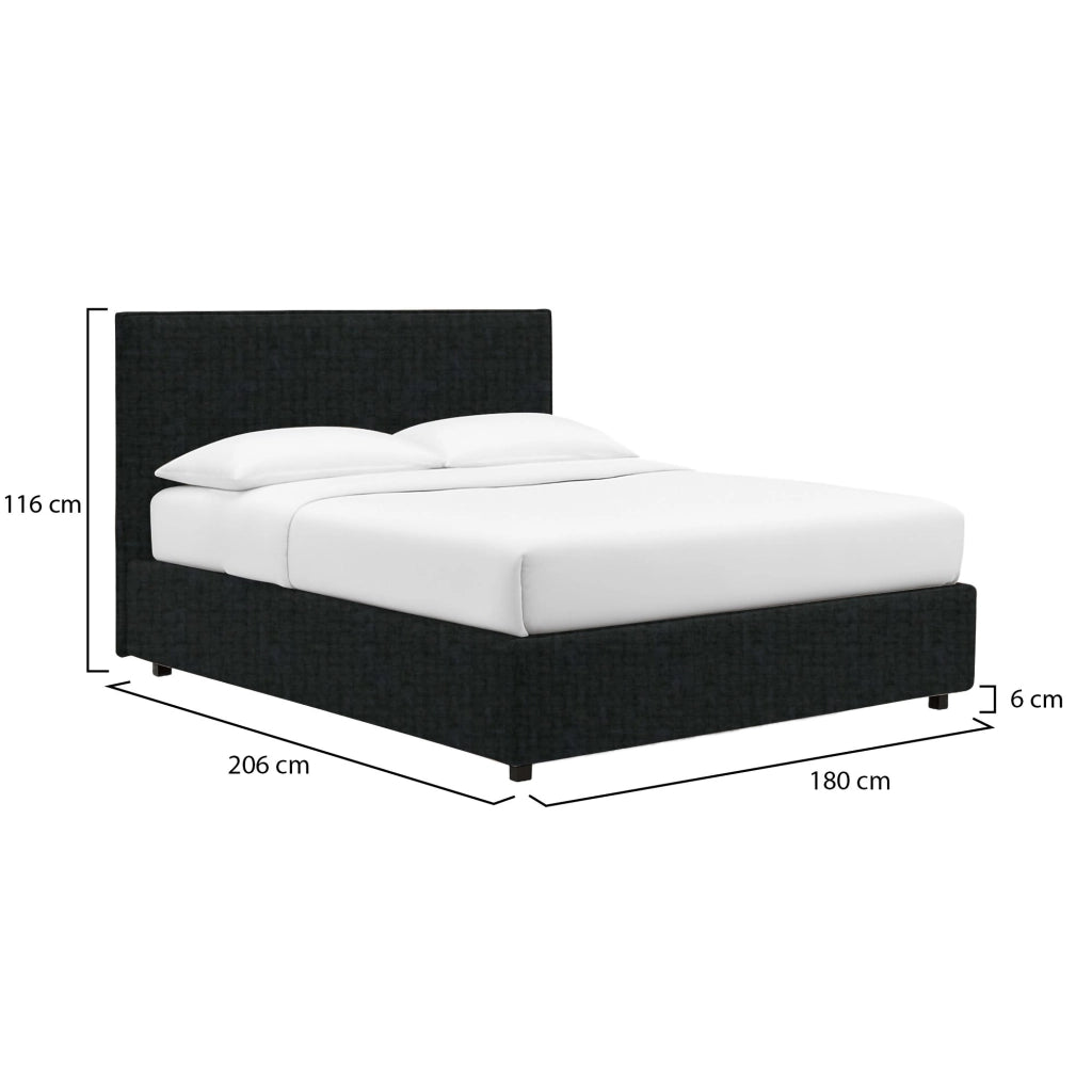 Worthing, Letto Matrimoniale Sfoderabile Made in Italy, Grigio Scuro