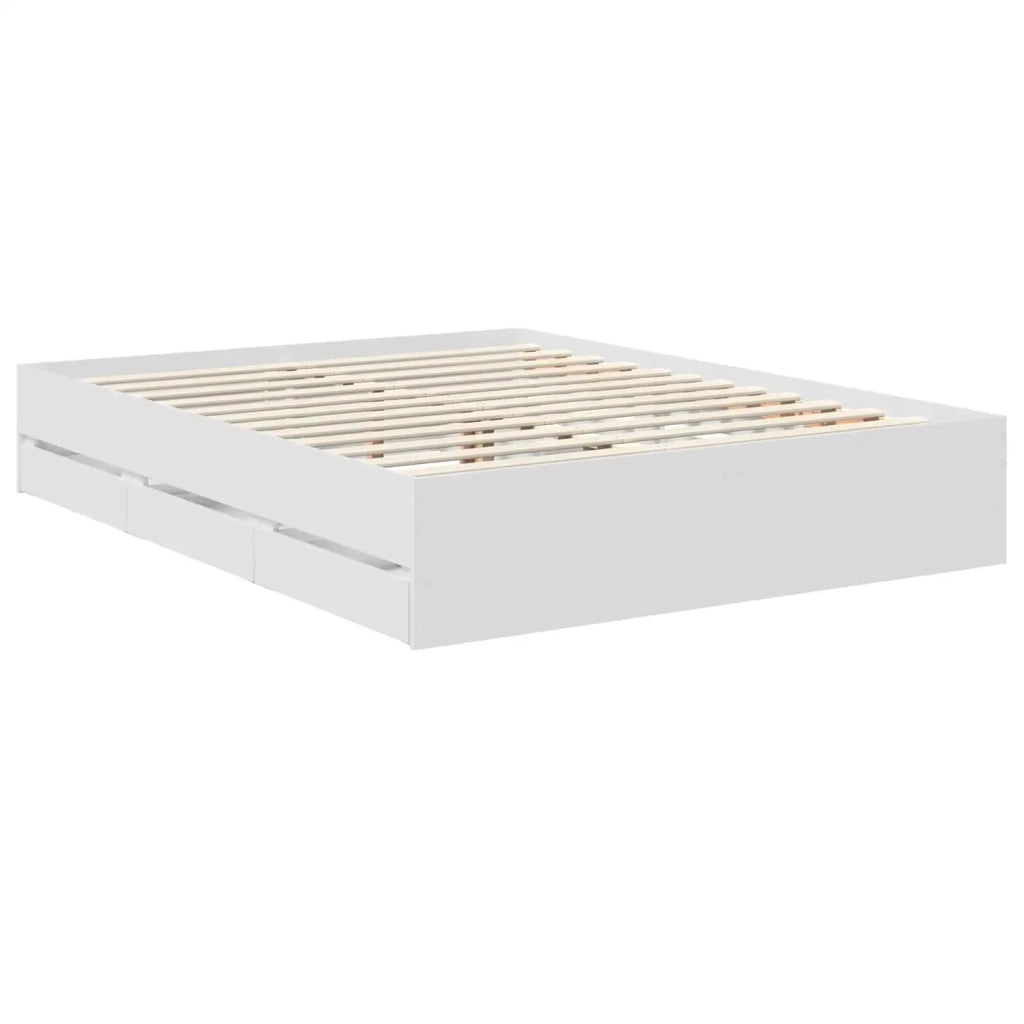 Struttura del letto-Giroletto-Rete del Letto Bianco 150 x 200 cm Legno ingegnerizzato 237540
